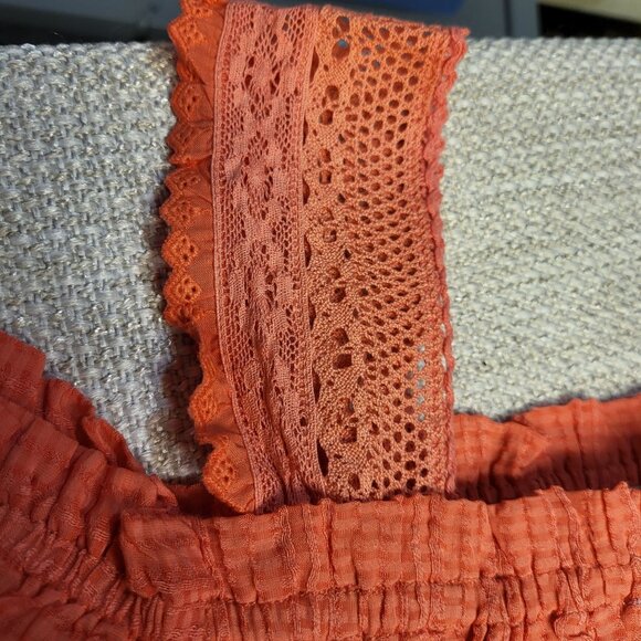 Sunkist Gingham Embroidered  Sleeveless Dress With Ruffle Straps Anthropologie - Picture 3 of 16